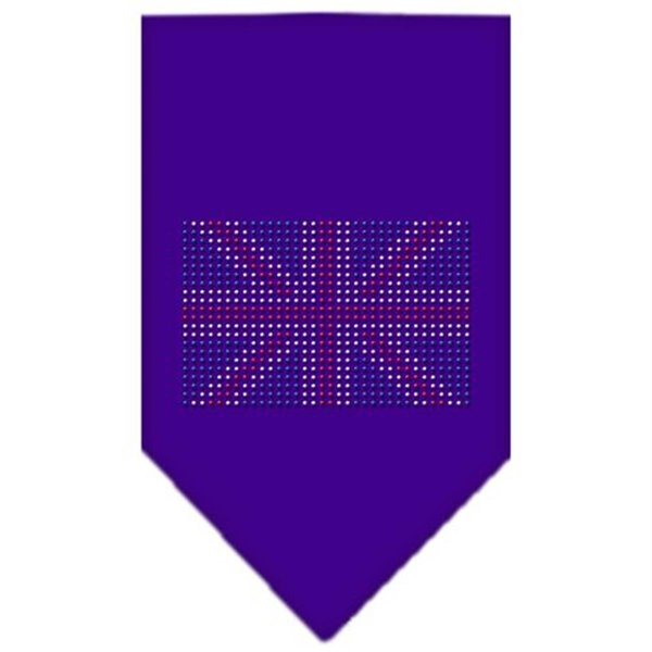 Unconditional Love British Flag Rhinestone Bandana Purple Small UN813561